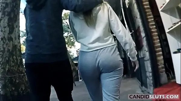 Novos Adorável PAWG grande bunda redonda Candid Voyeur em calças de algodão cinza - Vídeo CS-082 melhores clipes