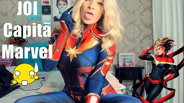 Новые Joi Portugues Cosplay Capita Marvel SEX MACHINE, делает минет Глубокая глотка, кончает на грудь и кончает на задницу УДИВИТЕЛЬНАЯ инструкция по дрочке лучшие клипы