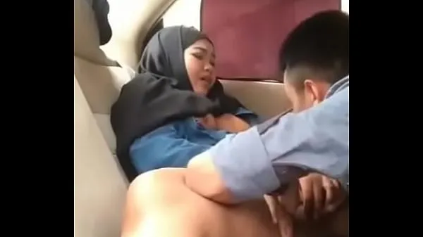 New Hijab girl in car with boyfriend best Clips