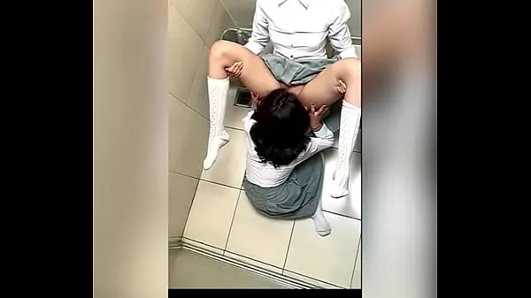 New Two Lesbian Students Fucking in the School Bathroom! Pussy Licking Between School Friends! Real Amateur Sex! Cute Hot Latinas best Clips