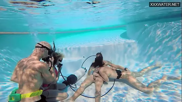 New Eva Sasalka and Jason being watched underwater while fucking best Clips