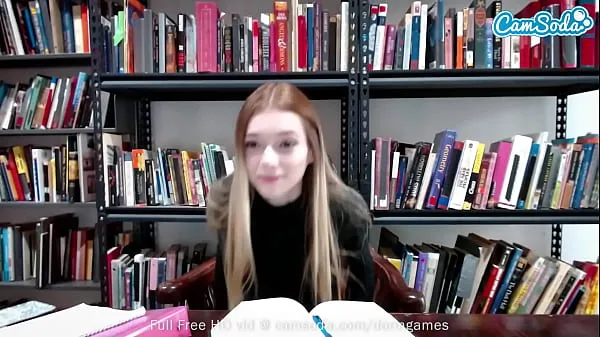 New Redhead Plays With Her Pussy On Cam In Library best Clips