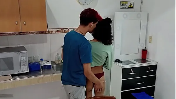New Sexy step sister with big ass loves her step brother's cock and getting fucked in the kitchen - FULL STORY best Clips