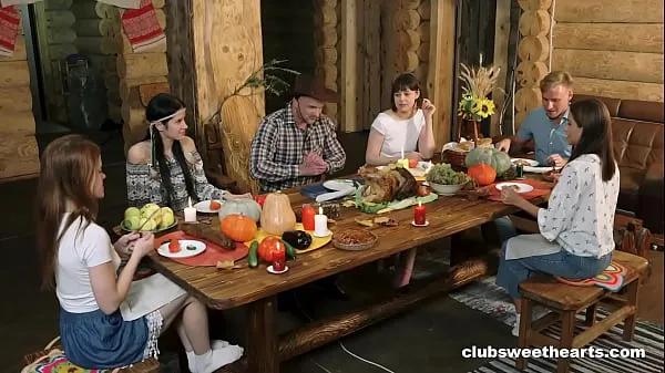 Nieuwe Thanksgiving Dinner turns into Fucking Fiesta by ClubSweethearts beste clips